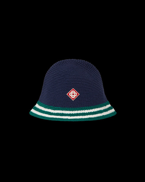 CASABLANCA Green Stripe Crochet Hat Accessories