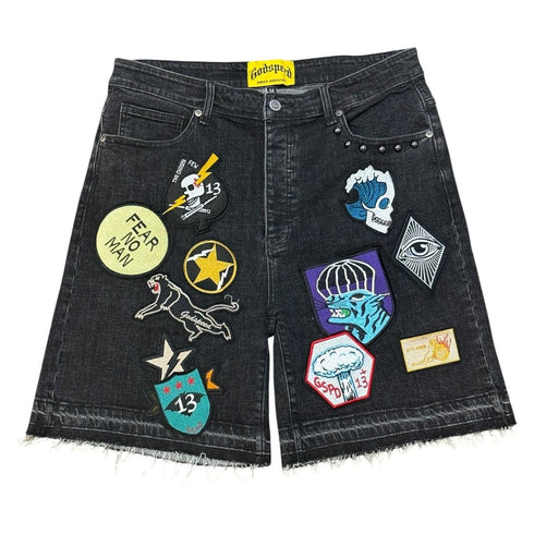 GODSPEED Patchwork Denim Shorts Mens Apparel