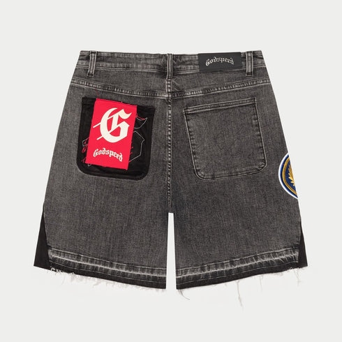 GODSPEED Patchwork Denim Shorts Mens Apparel