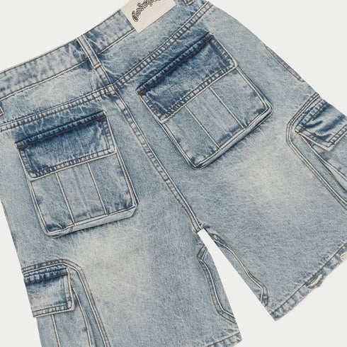 GODSPEED Octagon Cargo Denim Shorts Mens Apparel