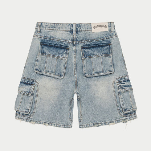 GODSPEED Octagon Cargo Denim Shorts Mens Apparel