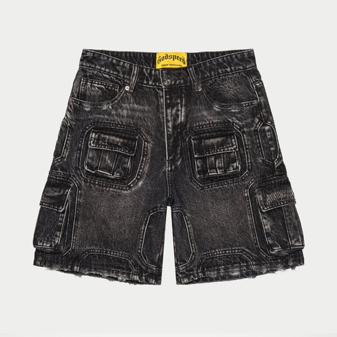 GODSPEED Octagon Cargo Denim Shorts Mens Apparel