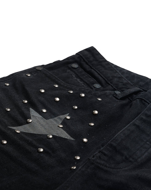 WHENSMOKECLEARS Stargaze Denim Shorts Mens Apparel