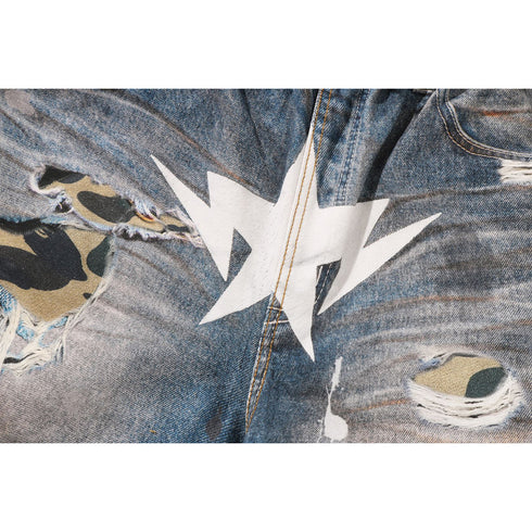 BAPE STA Fake Print Shorts Men's Apparel