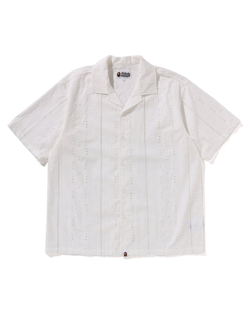 BAPE Embroidery Open Collar SS Shirt Mens Apparel