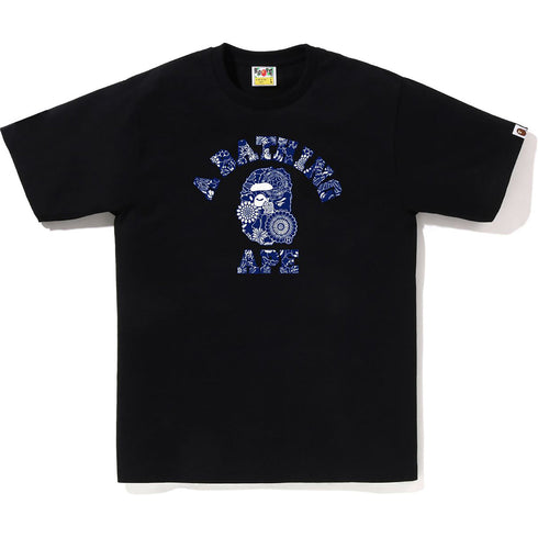 BAPE Japanese Indigo Art Camo College Tee Men's Apparel
