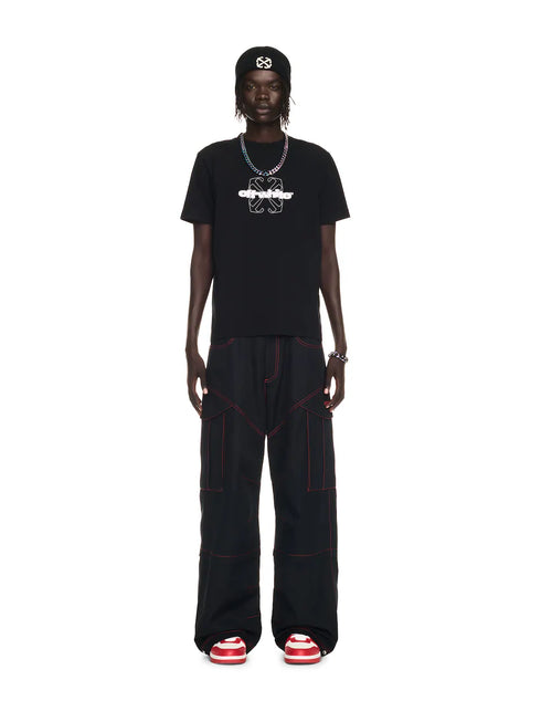 Off-White Black Flock Arrow Slim S/S Tee Men’s Apparel