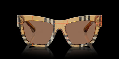 BURBERRY Obe4449 53 Check Sand W/ Dark Accessories