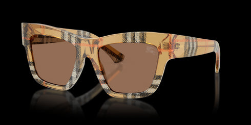 BURBERRY Obe4449 53 Check Sand W/ Dark Accessories