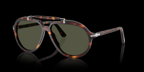 PERSOL 0po0202s 57 Havana W/ Green Accessories