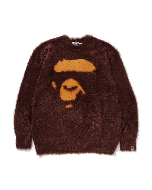 BAPE Ape Face Shaggy Sweater Mens Apparel