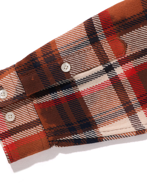 BAPE Bleached Bape Check Zip Shirt Mens Apparel