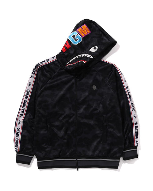 BAPE Solid Camo Relaxed Fit Shark ZipUp Hoodie Mens Apparel