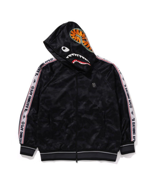 BAPE Solid Camo Relaxed Fit Shark ZipUp Hoodie Mens Apparel