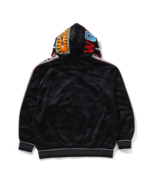 BAPE Solid Camo Relaxed Fit Shark ZipUp Hoodie Mens Apparel