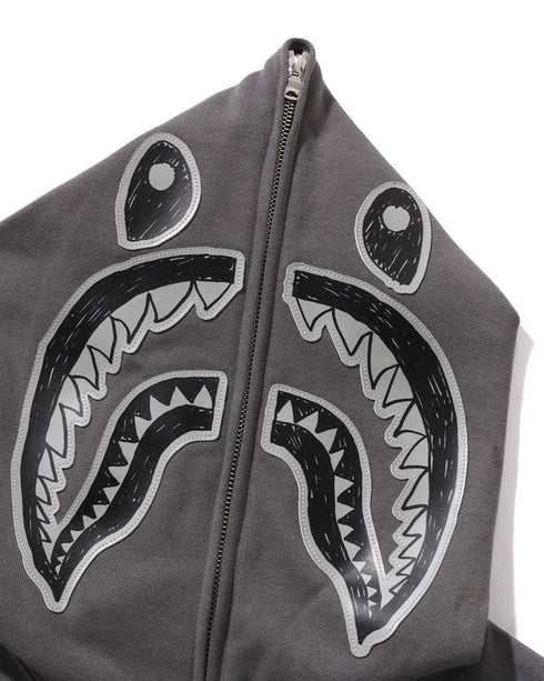 BAPE Hand Drawn Face Shark Fullzip Mens Apparel