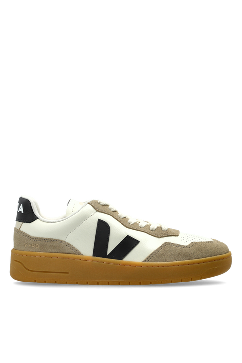 VEJA V-90 O.t. Leather Pure Black Natural Womens Sneakers