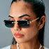 JAMES ORO Black Tint Signature Gem Cut Unisex Sunglasses