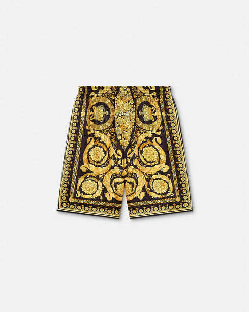 VERSACE Barocco Silk Shorts Mens Apparel