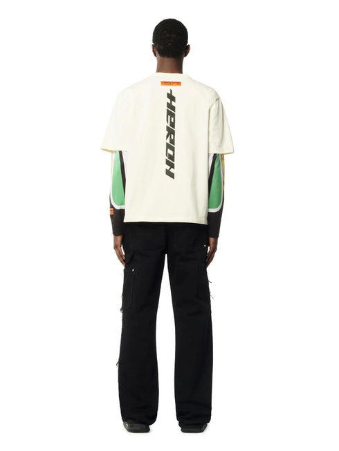 HERON PRESTON Splt Monster Tape S/s Tee Mens Apparel