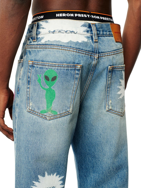 HERON PRESTON Pattern Reg Denim 5 Pockets Mens Apparel