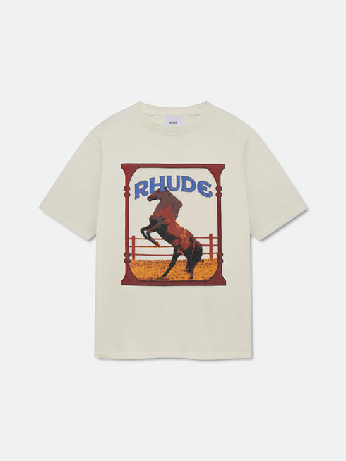 RHUDE Cadre Tee Vtg White Mens Apparel