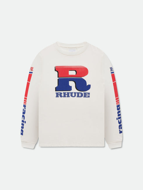 RHUDE Split Petrol Logo L/s Tee Men's Apparel