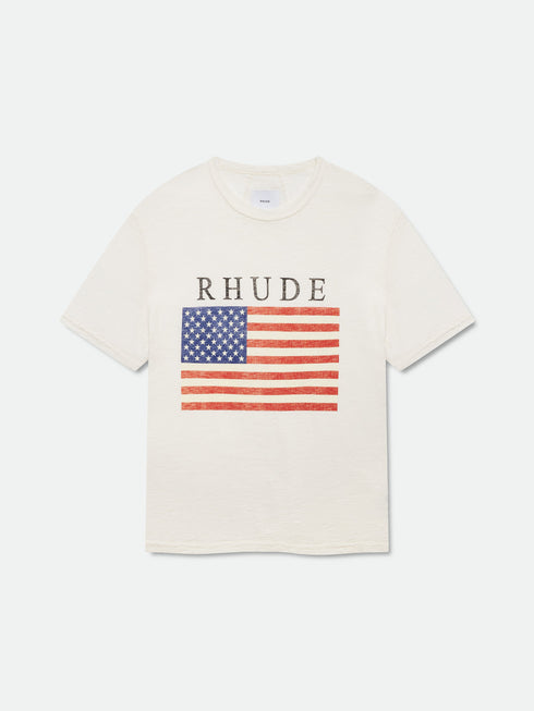 RHUDE Usa Flag Slub Tee Men's Apparel