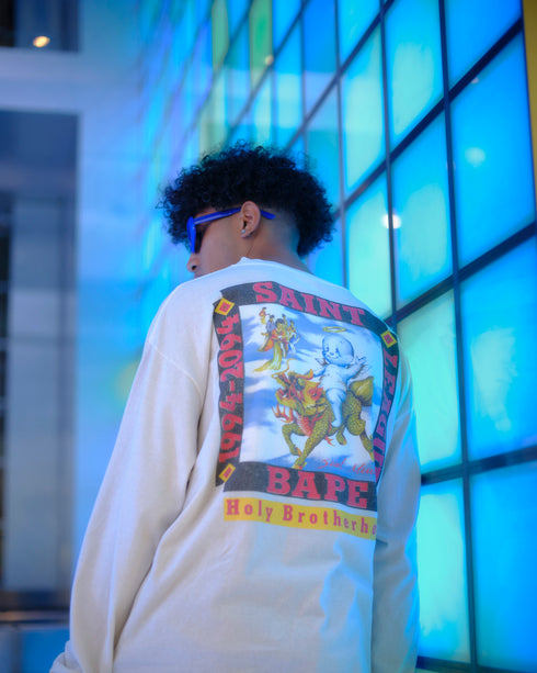SAINT MXXXXXX X Bape Pool Ls Tee Men's Apparel
