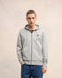 AMI PARIS Grey Cotton Ami de Coeur Zipped Hoodie Unisex Apparel