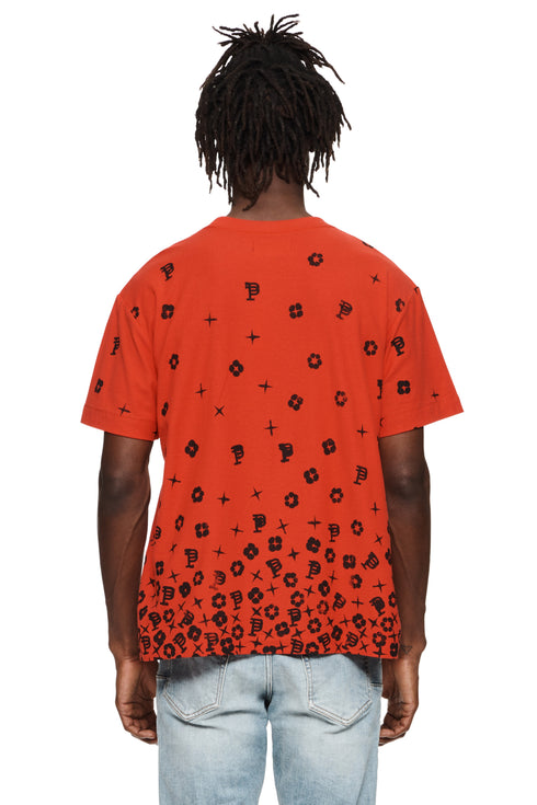 PURPLE BRAND Scatter Monogram High Risk Red T-Shirt Mens Apparel