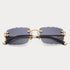 JAMES ORO Black Tint Signature Gem Cut Unisex Sunglasses