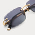 JAMES ORO Black Tint Signature Gem Cut Unisex Sunglasses