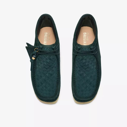 CLARKS Wallabee Boot Forest Green Weave Men's Boots