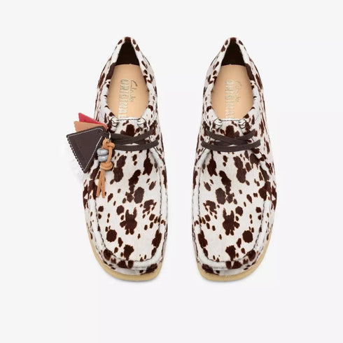 CLARKS Wallabee Brown Cow Print Men's Apparel
