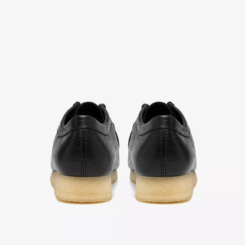 CLARKS Wallabee Black Leather Embossed Men's Sneakers