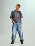 EVISU Ecru Daicock Print Loose Fit Jeans #2038 Men’s Apparel