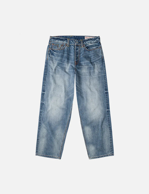 EVISU Ecru Daicock Print Loose Fit Jeans #2038 Men’s Apparel