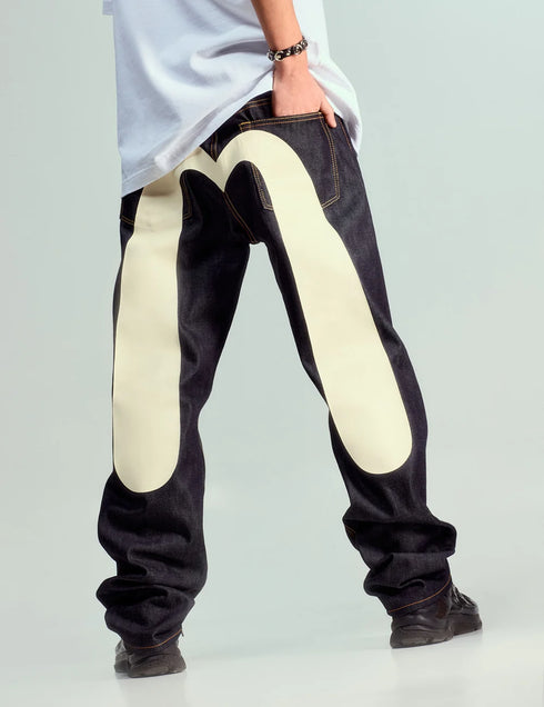 EVISU Daicock Print Baggy Jeans #2000 Men’s Apparel