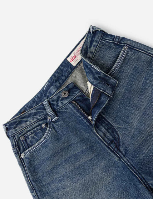 EVISU Light Blue Washed Daicock Straight Pants Womens Apparel