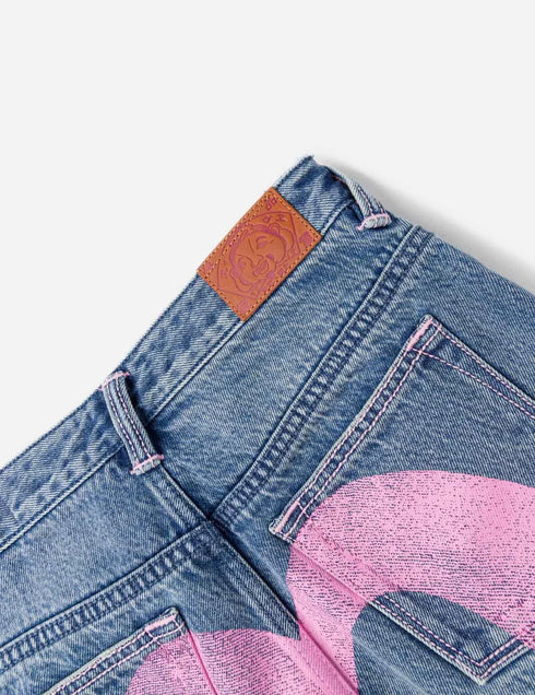 EVISU Light Pink Washed Daicock Straight Pants Women’s Apparel