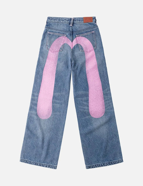 EVISU Light Pink Washed Daicock Straight Pants Women’s Apparel