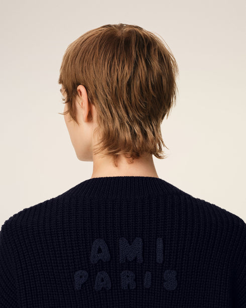 AMI PARIS Sweater in college ribs wool Unisex Apparel