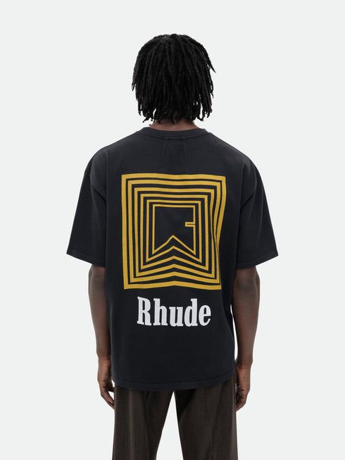 RHUDE Chevron Logo Repeat Tee Vtg Mens Apparel