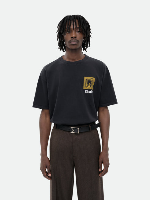 RHUDE Chevron Logo Repeat Tee Vtg Mens Apparel