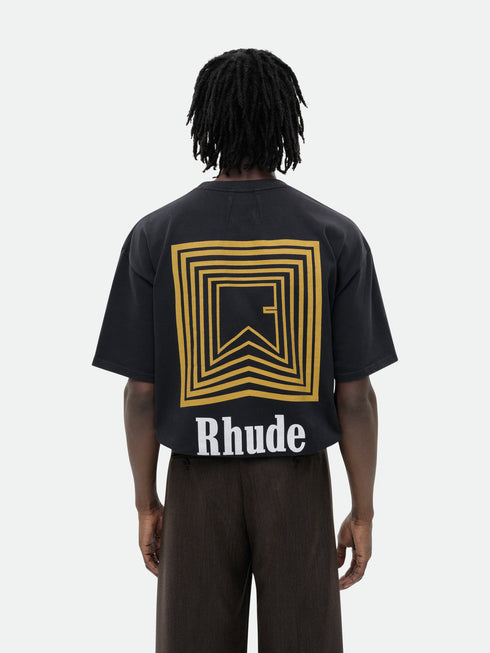RHUDE Chevron Logo Repeat Tee Vtg Mens Apparel