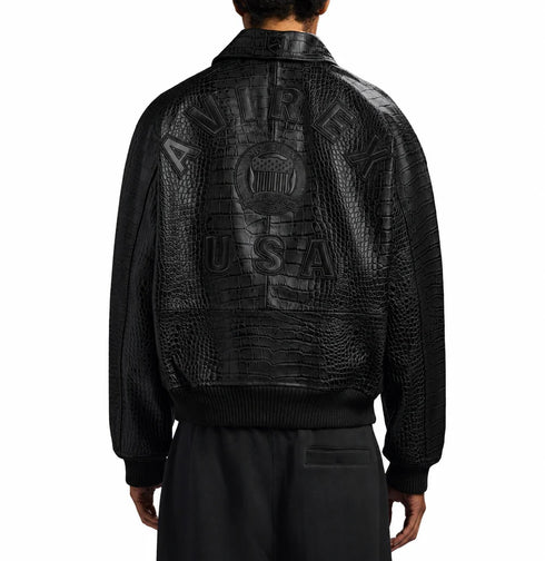 AVIREX Limited Edition Black Croc Icon Jacket Men's Apparel