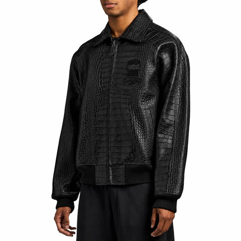 AVIREX Limited Edition Black Croc Icon Jacket Men's Apparel