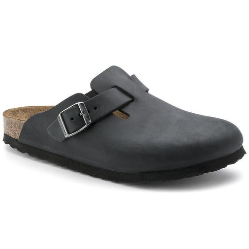 BIRKENSTOCK Boston Black Oil Ltr Unisex Slides