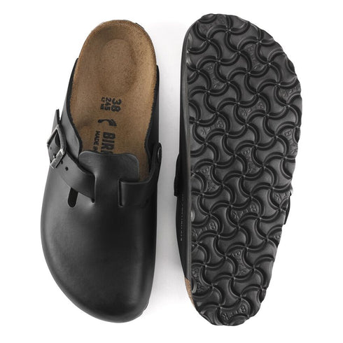BIRKENSTOCK Boston Black Oil Ltr Unisex Slides